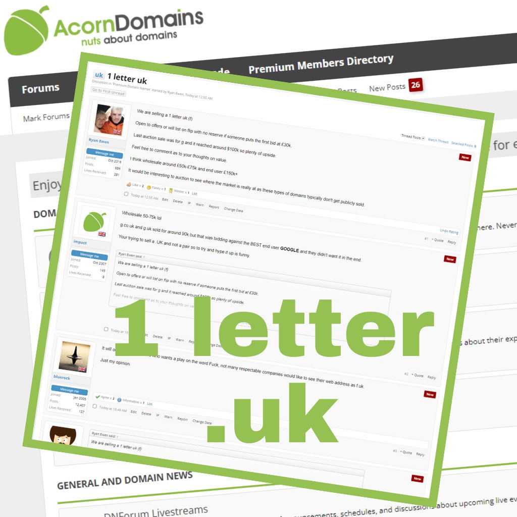Ever wonder what the buzz is about owning a single-letter domain? Check out the lively discussion and insights on '1 letter .uk' domains!

🌐💡 Join the conversation at Acorn Domains: acorndomains.co.uk/threads/1-lett…

#domains #ukdomains #branding #domainnames #domaininvesting