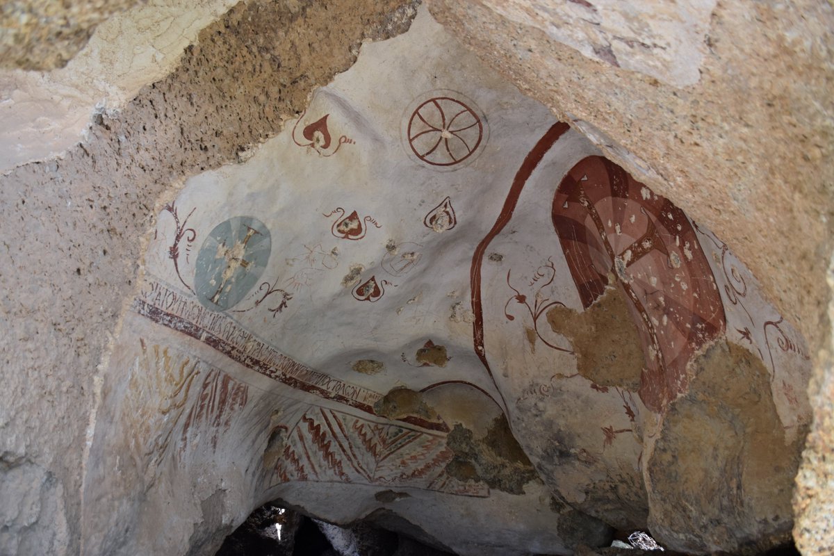 Frescoes from the Cave of the Apostles (Gökkaya Mağarası) 
Near Mount Latmos (Beşparmak Dağları) and Lake Bafa in Muğla Province
Photos taken from today’s trekking