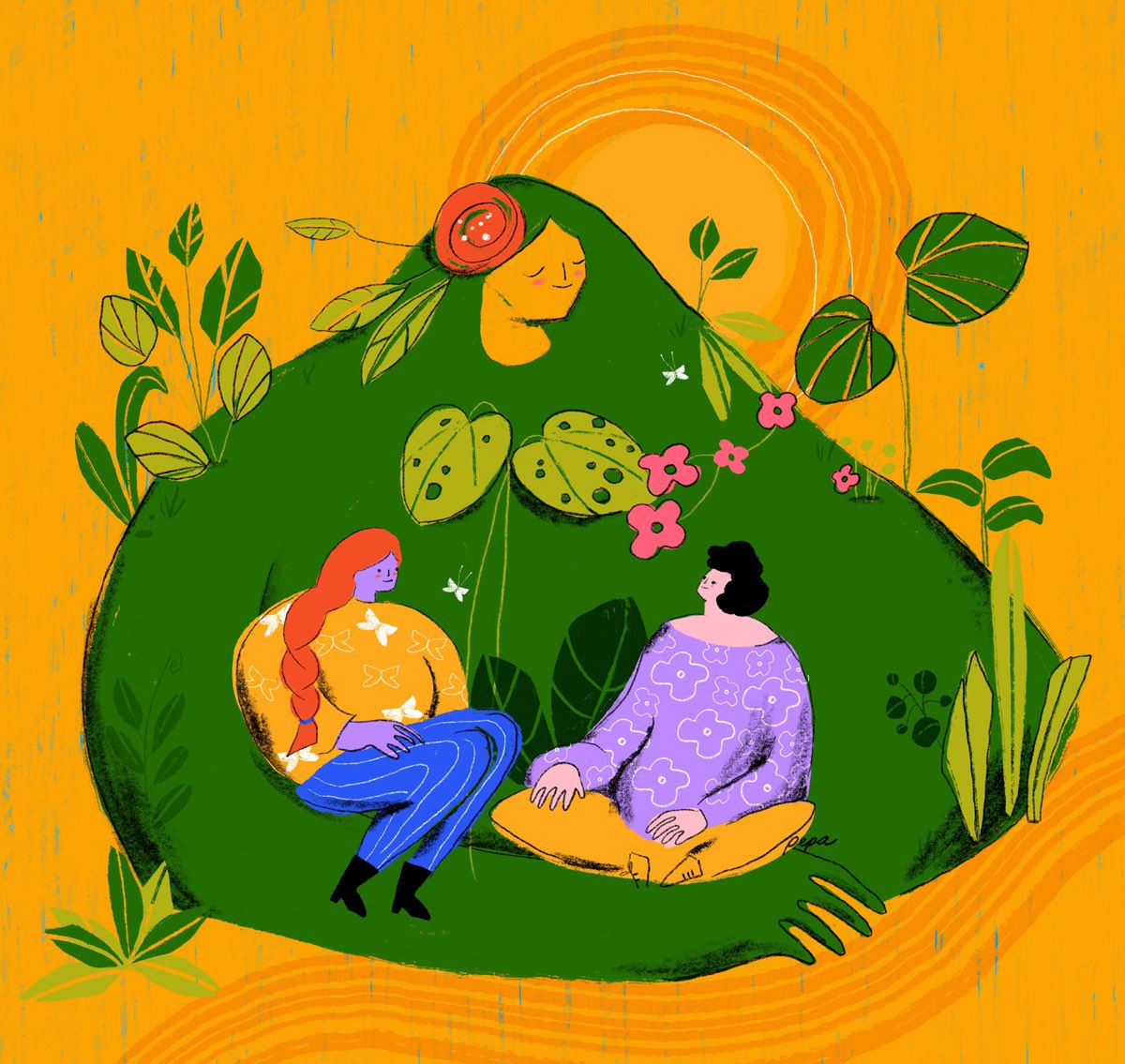 #DiadelaMadreTierra 

Ilustración para <a href="/onumujeresEcu/">ONU Mujeres Ecuador</a> 

Es importante hablar sobre los cuidados a la naturaleza. Es nuestra madre.