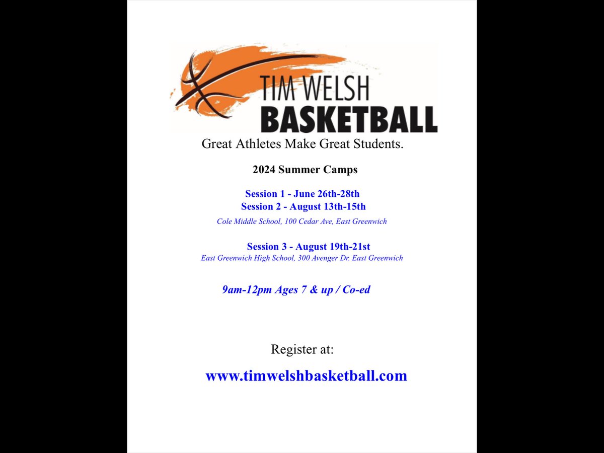 2024 Camp Dates. Sign up now as spots still available.