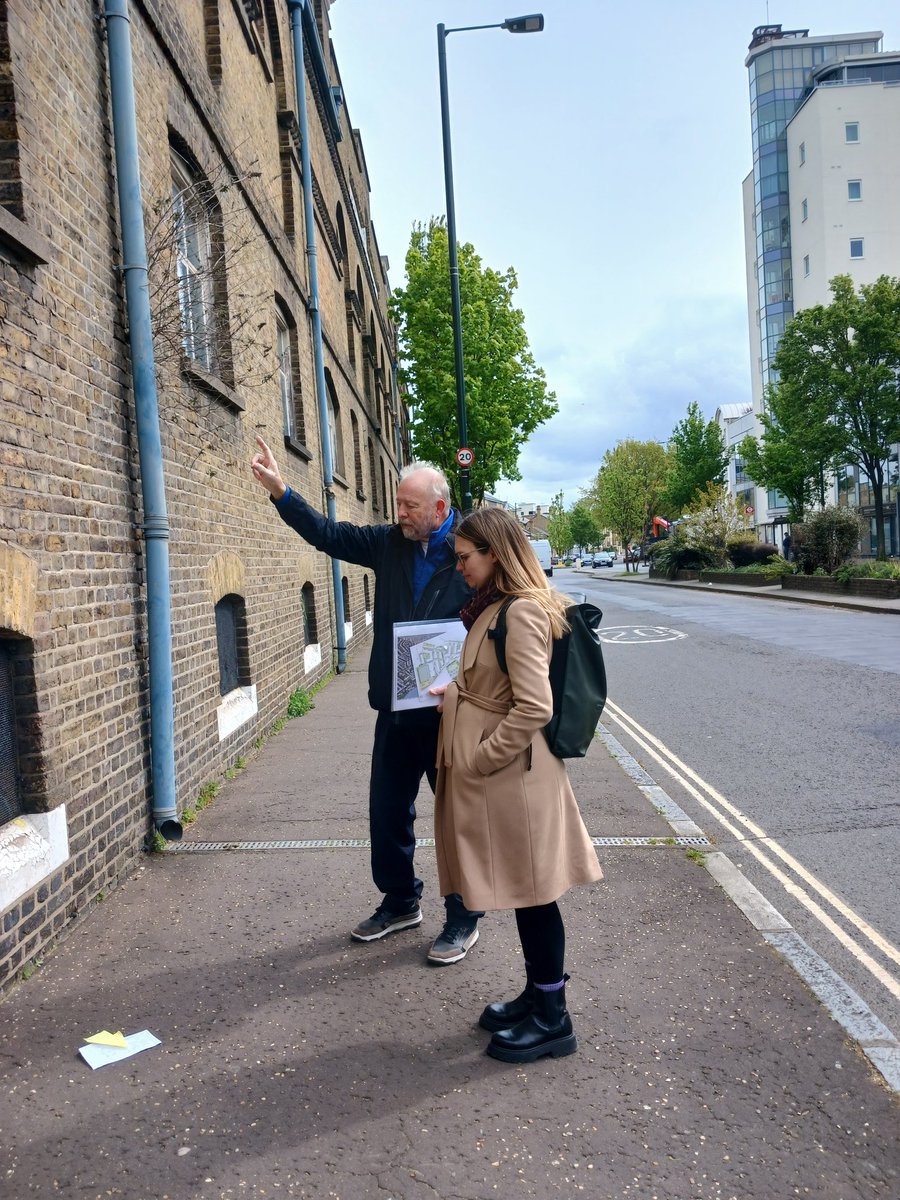 BreweryMortlake's tweet photo. Peter Eaton, our Co- Chair met our Brief, Kim Ziya from @Landmark_LC  today to give her a tour of the brewery site. Part of her prep for the planning inquiry starting 29th May. https://t.co/7ziMjW1k34