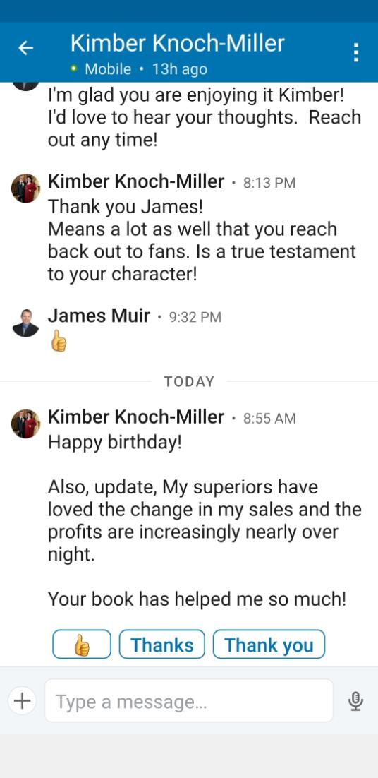 These are the messages that warm my heart!  Thank you so much Kimber Knoch-Miller! @kimberslice1992
#Gratitude #Sales #Leader #Extraordinaire 
#AuthenticClosing #SellingIsServing