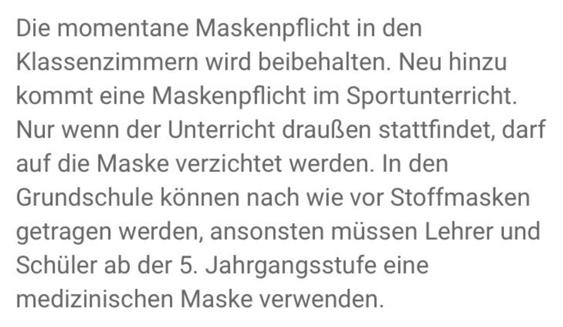2/ Zur Erinnerung: #Maskenpflicht für Schüler im Sportunterricht, 
Nov. 2021 (sic!):

tz.de/bayern/corona-…