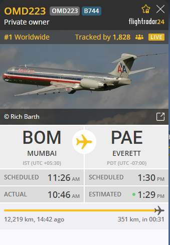 ghnilson's tweet photo. @OMD_SkyDog @JTTsteve 

Congratulations, guys! Most tracked flight on FR24 at the moment https://t.co/ivrNvfWRIY