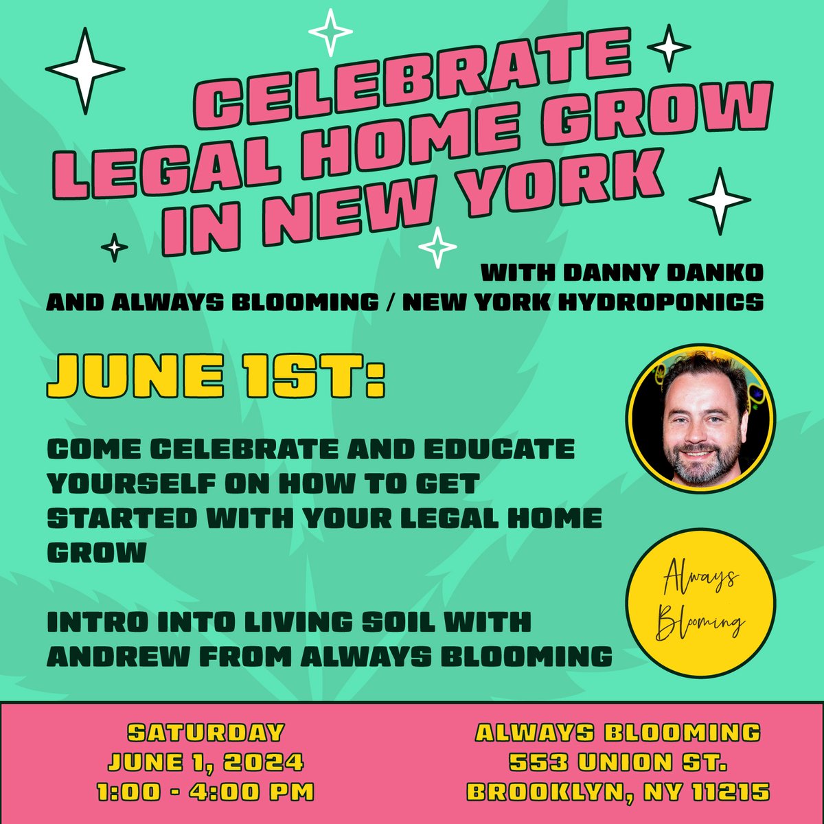 On June 1st, homegrowing cannabis becomes officially legal for adults in New York! Come celebrate & learn how to get started growing your own weed in Brooklyn at #NewYorkHydroponics! Ticket includes goodie bag, a copy of my book & @hardtimessundae burgers: eventhi.io/events/grow-bu…