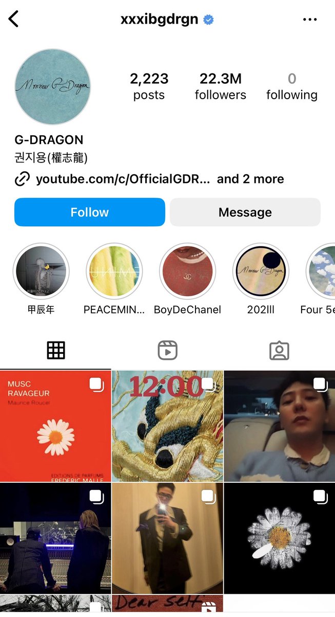 I saw that someone had made a suggestion to GD to put 'G-dragon' in the name field in Instagram for better visibility. I wonder if he saw that post bc he did just that. But he also got rid of 'artist' #gdragon