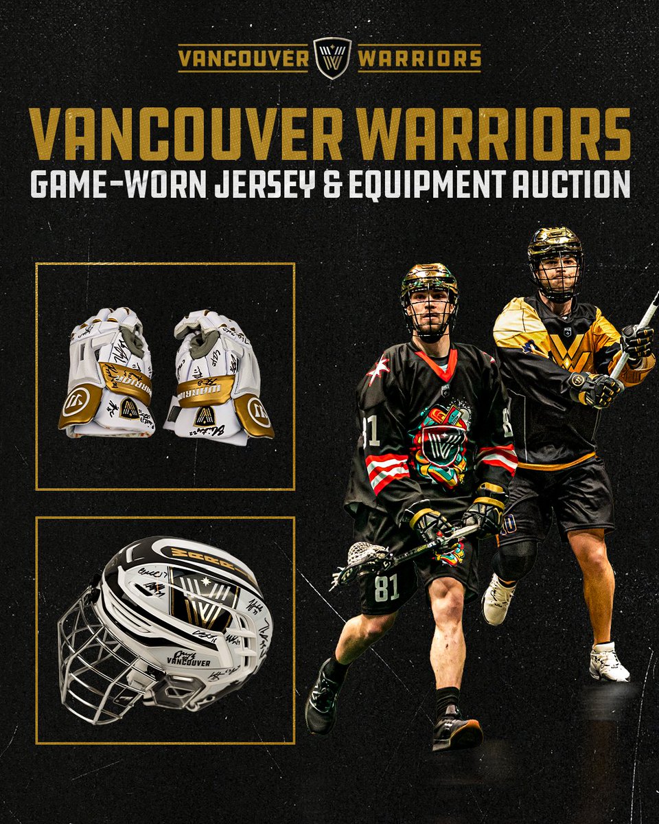 LAST CHANCE to make your bids in the Vancouver Warriors Game-Worn Jersey and Equipment Auction! 🧢🥍 Place your bids now, auction closes at 10PM PT tonight! BID NOW | warriors.tbits.me/trk/TEJJb