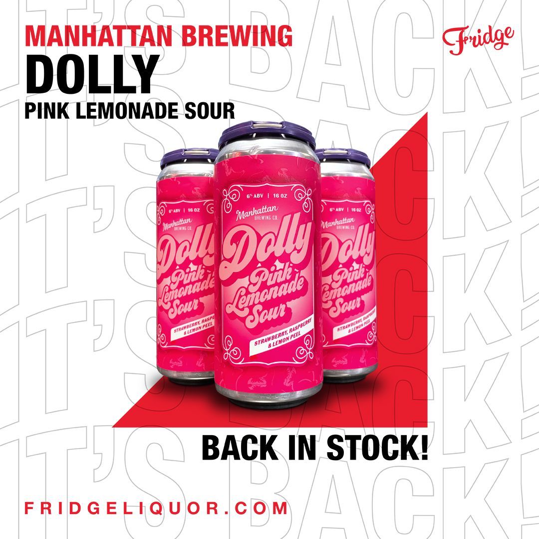 shopfridge's tweet image. Dolly Pink Lemonade Sour from @manhattanbrew is BACK! Now available at The Fridge! 🍋💗
#manhattanbrewing #dolly #pinklemonade #sourale #beer #thefridge