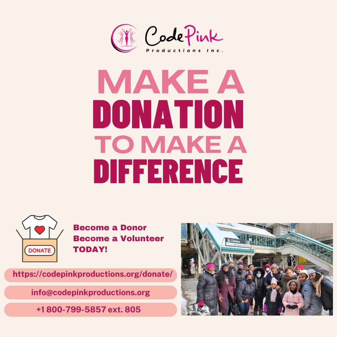 We do better as a community through our selfless acts for others. Help us support the underserved of our communities by donating through codepinkproductions.org/donate/ 💝 #donate #needyfamilies #nonprofit #codepinkproductions #DonateForACause #GiveBack #CharityMission #CommunityOutreach
