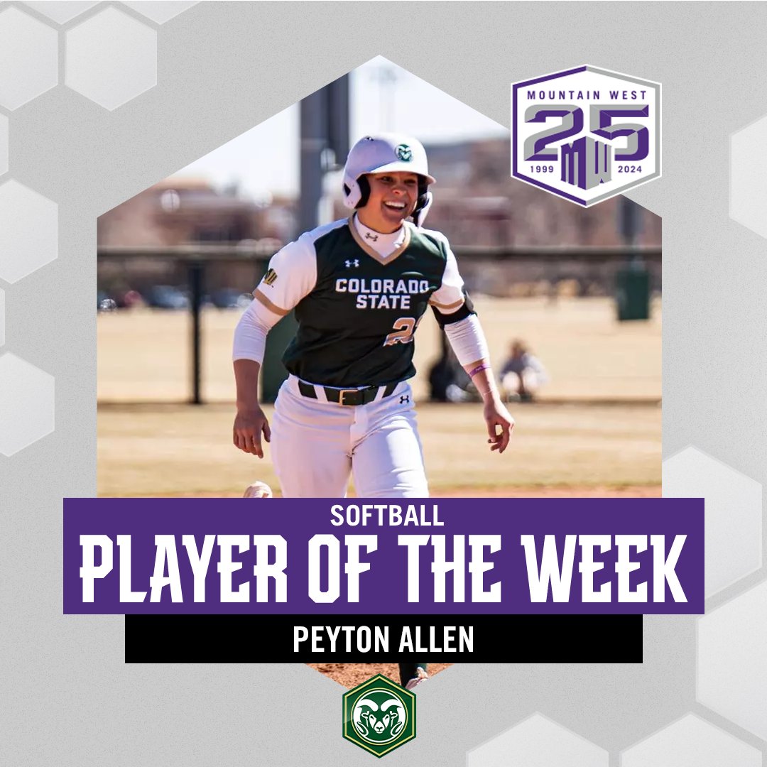 Peyton Allen went 4-for-4 at the plate, recording seven runs and nine RBIs as the Rams swept San José State

#MakingHerMark | #MWSB | #Stalwart
