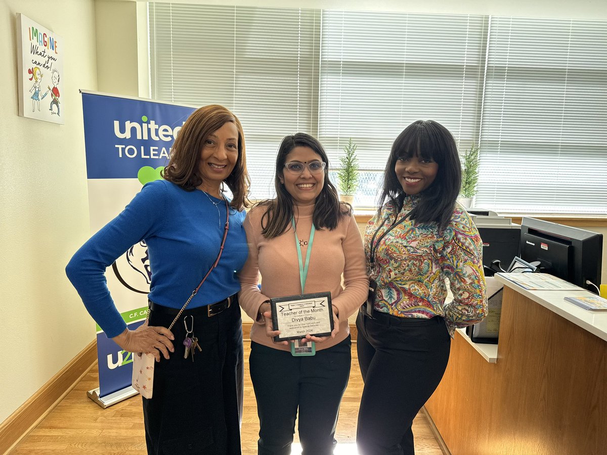 Congratulations Teacher of the Month for Region 1 SPED March 2024  Divya Babu @CF_Carr ! #Region1Excellence @MRamirezDISD @LisaAnnVega1 @jdshannon97