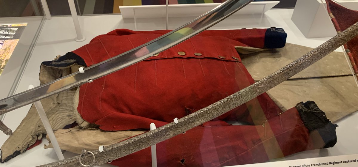 Very enjoyable evening at @NAM_London giving a talk on Waterloo for @societyarmy. Very on topic was Brigade-Major Sir Thomas Harris’s Coatee. He was shot through arm at Waterloo. Ball went into his side. Found on field next day and had right arm amputated. He lived. @DigWaterloo