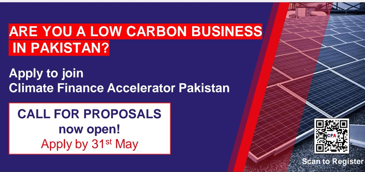 Calling #carbonfree projects in Pakistan for the CFA Phase III, Apply now at cfapakistan.com

#ClimateAction #CFAPhaseIII #EarthDay2024