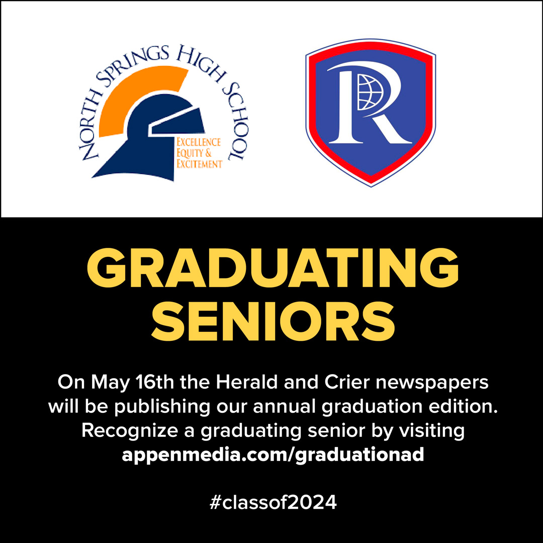 Calling all parents of graduating seniors at @riverwoodics and @northspringshs: On May 16, the Sandy Springs Crier will be publishing its Graduation Edition. To run an announcement in the section about your senior, visit appenmedia.com/graduationad. #Classof2024