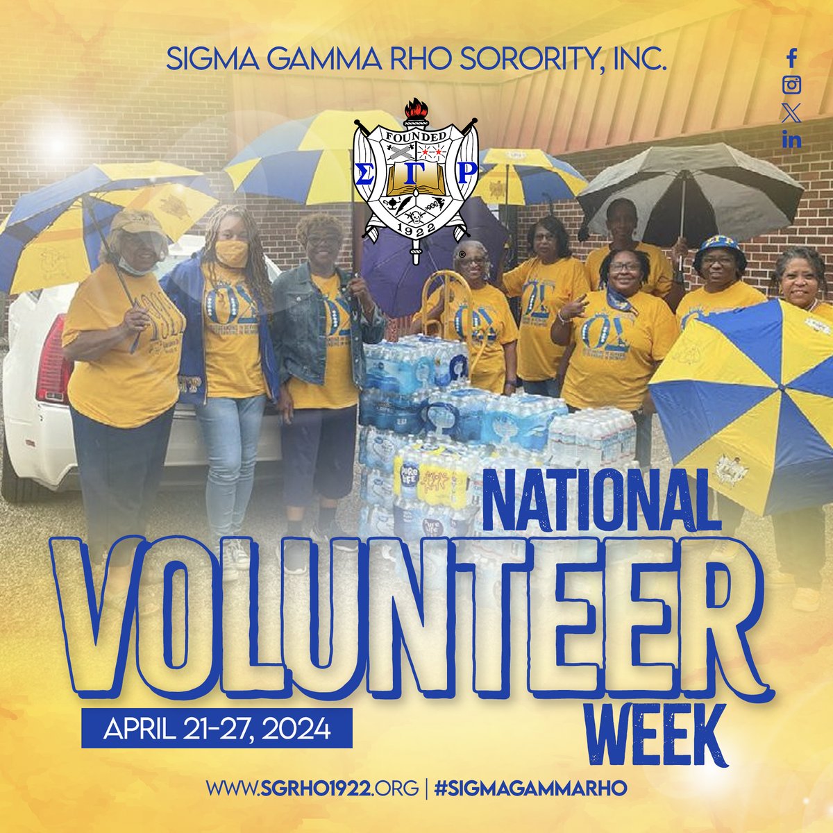This week is #NationalVolunteerWeek ! As an organization committed to service, Sigma Gamma rho Sorority, Incorporated is proud to celebrate organizations and individuals committed to making our world a better place! RT with your favorite memory as a volunteer! #SigmaGammaRho