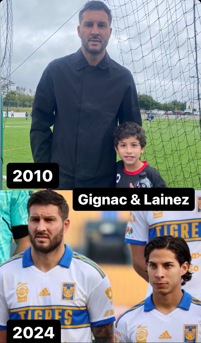 En 2010 cuando Lainez era un niño viajo a Francia a un torneo internacional y ahí se tomó una foto con André Pierre; hoy son compañeros de equipo. Los sueños se cumplen.