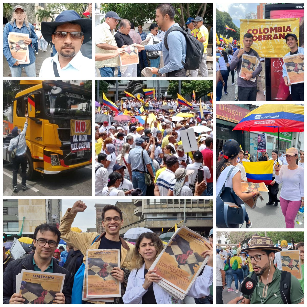 Colombia Soberana presente en la #Marcha21A de oposición a Petro. Distribuimos el periódico Soberanía en todo el país, entre personal del sector salud, transportadores y ciudadanos indignados. Rechazamos las reformas por ser inconvenientes a los intereses nacionales.