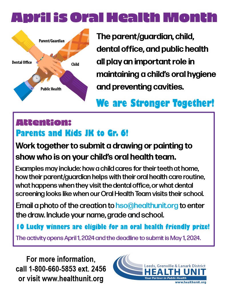 Last call for submissions for our Oral Health Month activity! See the details below. Deadline to submit artwork is May 1. We are stronger together! #LGLSchoolHealth @CDSBEO @UCDSB