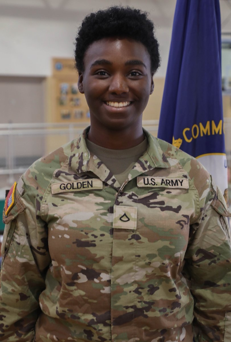 FRESH FACE FRIDAY: PFC Meet Laiauna Golden! Golden, 18, lives in Georgetown, Ky., and recently completed her basic training and initial specialty training and will be assigned to the 149th Vertical Engineer Construction Company as a Signal Operations Support Specialist (25U).