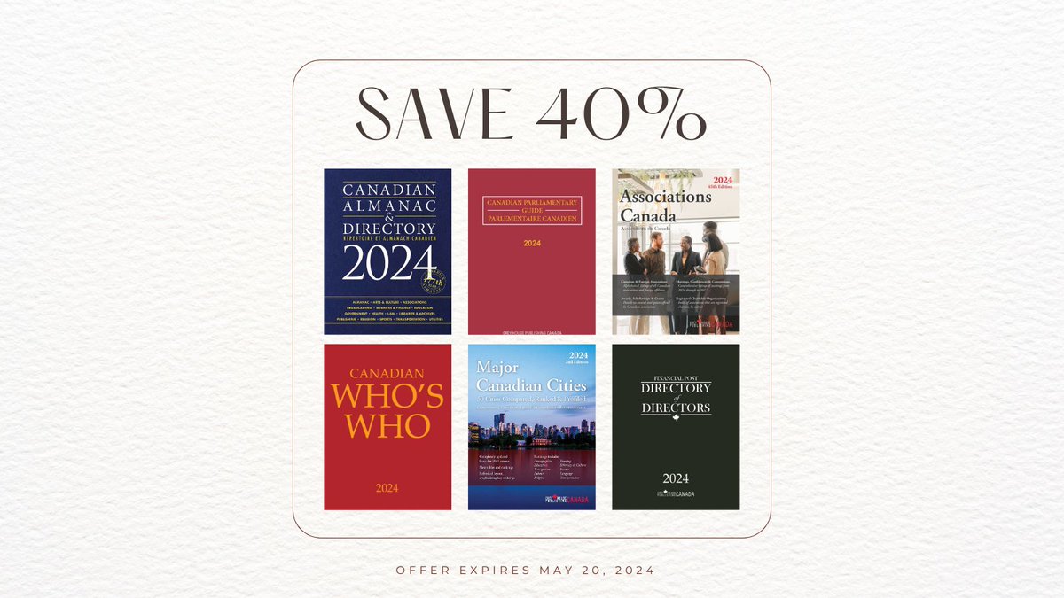 greyhousecanada's tweet photo. Explore Our Suite Deal Collection from Grey House Publishing Canada's with Popular &amp; Informative Titles &amp; Save Up to 40% with Our Suite Deal Collection or Any 4 Titles for $999! https://t.co/JuTblZmBwV https://t.co/FbXAnjJ1KL