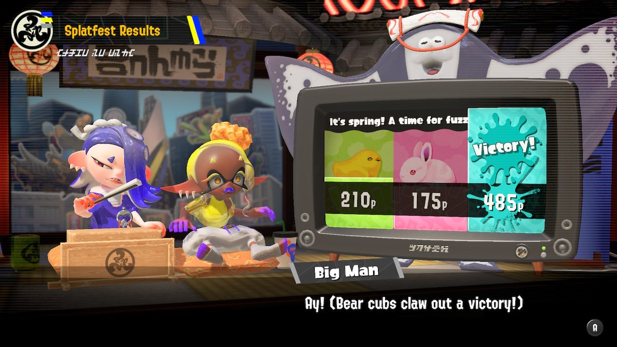 ThaDonM14's tweet photo. Our opponents have to Grin and BEAR the pain. The resullts were rather GRIZZLY #Splatnation #Splatoon3 #NintendoSwitch https://t.co/OBg7e84WkK