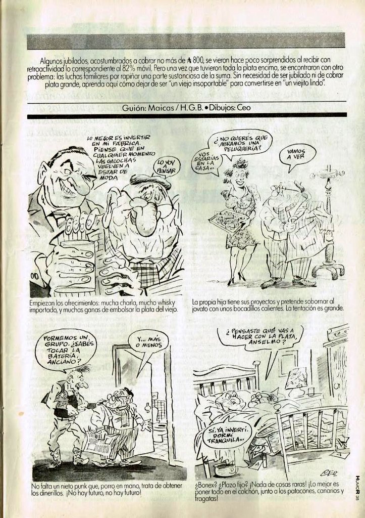 Revista Humor 225, agosto 1988. Guión: Maicas/ Héctor García Blanco. Dibujos: Ceo