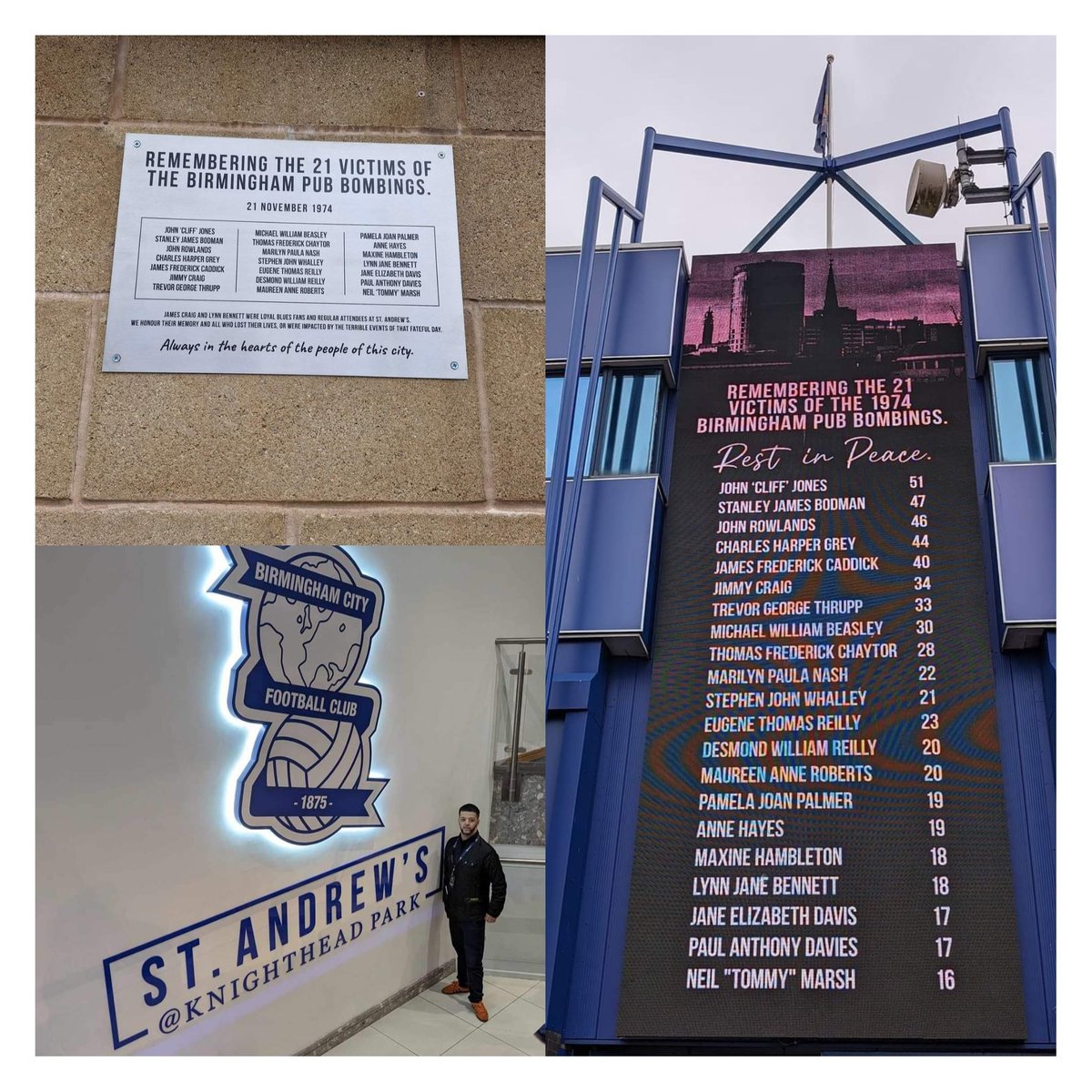 Thank you to @Justice4the21 and @BCFC for inviting myself and others to the stadium today to unveil a memorial for the 21 victims of the birmingham pub bombings . in what will be its 50th anniversary this year its fantastic to have the support of the club #j4t21 #bcfc