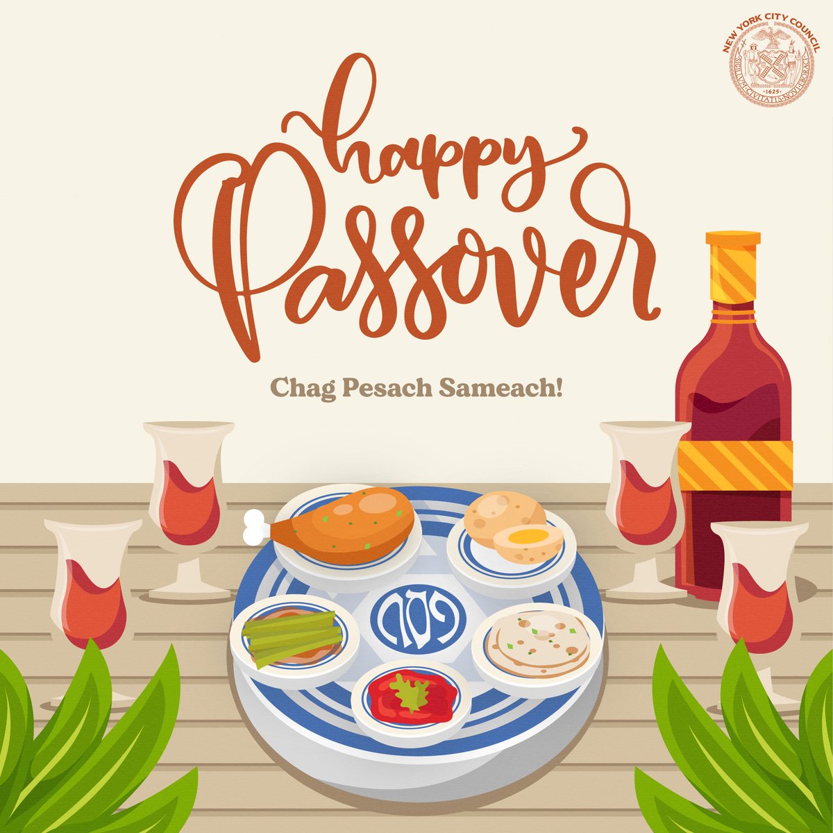 Happy Passover! Wishing New York City’s Jewish community a peaceful and joyous celebration tonight and throughout this week. Chag Pesach Kasher V’Sameach!