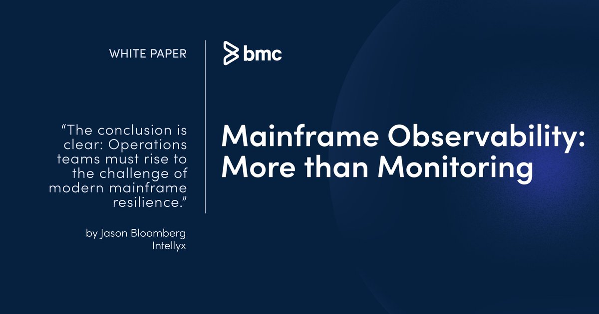 Dive into @Intellyx's Jason Bloomberg's latest whitepaper, 'Mainframe Observability: More than Monitoring'. Read now: bit.ly/4cwLXLR