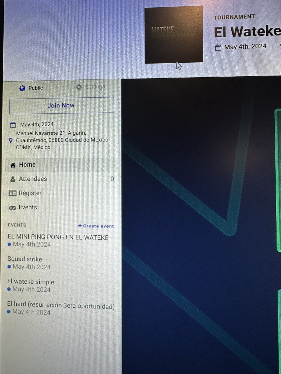 Mayo 4

El Wateke for all

$70 pesos venue

Torneos: mini pingpong, squad strike, singles, amateur, el hard (3era oportunidad resurrección).

Setups de street fighter 6 para Retas

CDMX atentos se vienen más cosas por parte de <a href="/IniciativaReset/">Iniciativa Reset</a>