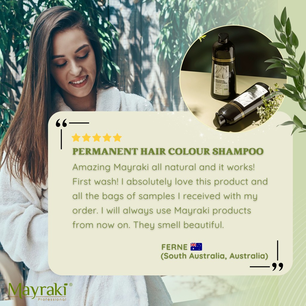 🌿 Ferne from South Australia shares her love for Mayraki's Permanent Hair Colour Shampoo - it's all-natural and it works wonders from the very first wash! 💖 

hairmayraki.com/gray-coverage-… 

#haircolor #hairgoals #hairlove #hairtreatments #satisfiedcustomer #naturalbeautyproducts