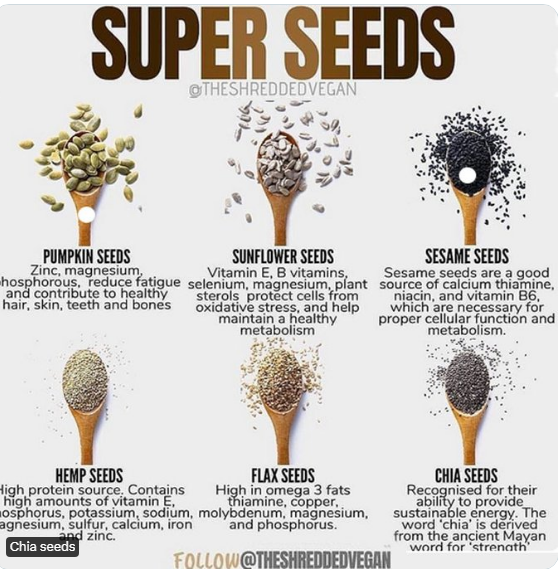 I love sunflower and chia seeds, especially