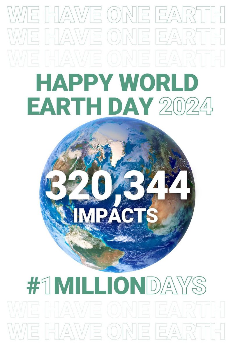 So far we have created 28,818 impacts in the last quarter, and our total impacts to date are 320,344. We’re well onto our way to #1milliondays of impacts, and if you choose to work with us, you can help get us there🌱🤝 #WorldEarthDay #EarthDay #Sustainability
