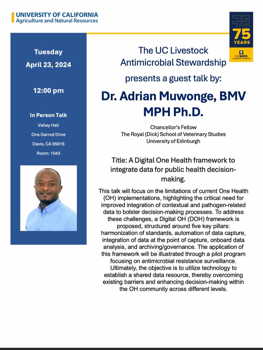 I am looking forward to presenting #DOH <a href="/ucdavisvetmed/">UC Davis Veterinary Medicine</a>