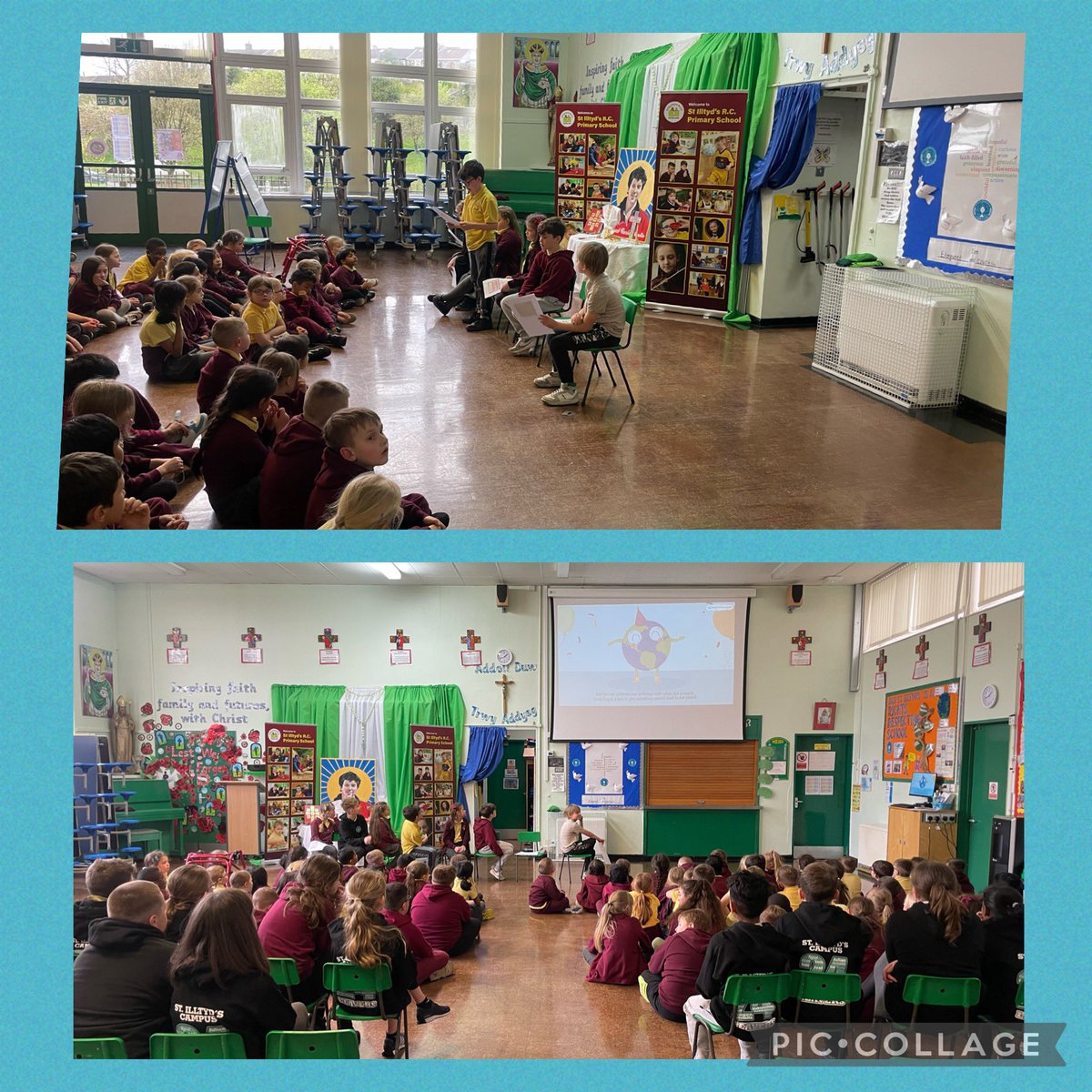 Eco committee lead an assembly today to celebrate Earth Day and show how much we care about our planet. #planetvsplastics #article24