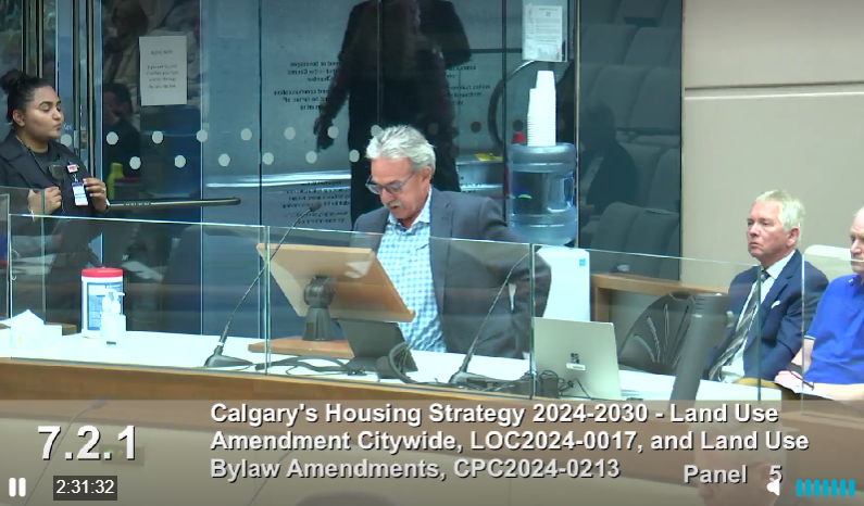 Speaker concerned with Tree Canopy destruction
New build (rowhouses/townhouse etc) not affordable
City of Calgary vacant land should be the starting point for more housing
No councilor Campaigned on Rezoning
Plebiscite! Let Calgarians decide
Schools/Roads/Utilities overloaded