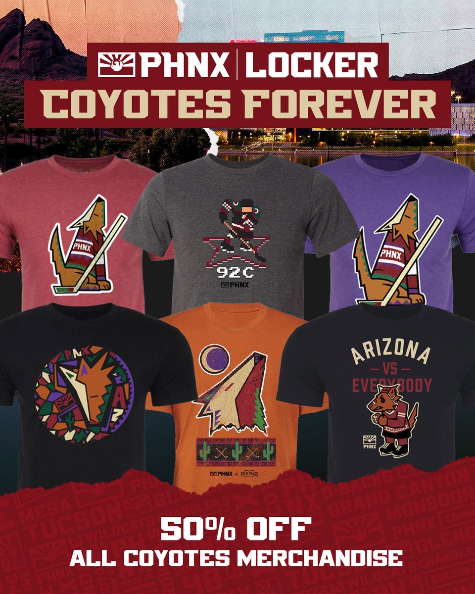No matter what, we're always #OnePack. 

Rep the pack with pride. All Coyotes gear is 50% off in the PHNX Locker. 

SHOP: phnxlocker.com/collections/ar…