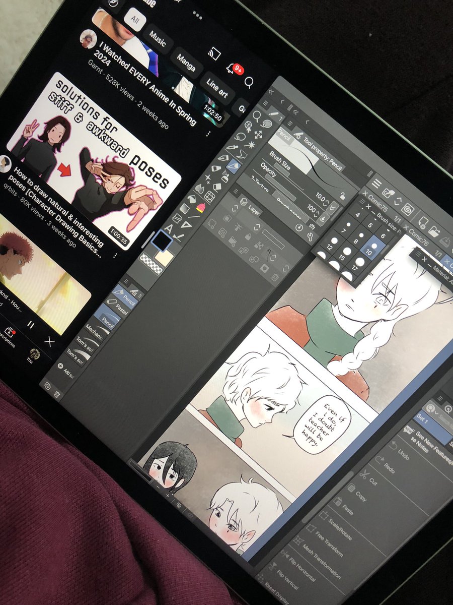 This is my workspace. I love keeping myself occupied while watching yt vids.
Also go read the latest episode of my webtoon “Just two kids”