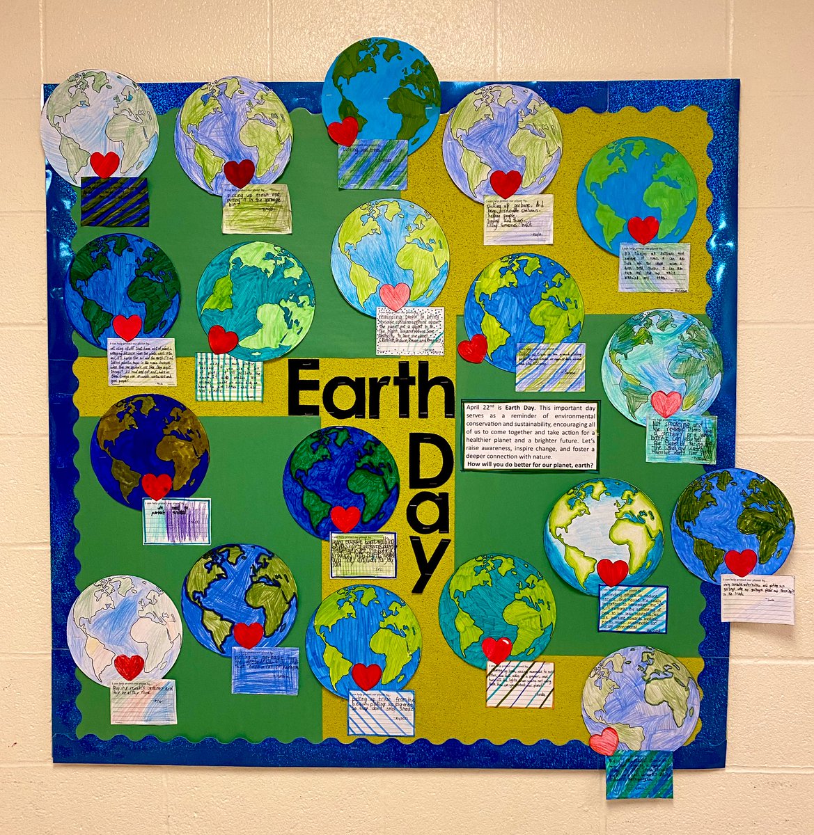 StonebridgePS's tweet photo. Ms. Syed grades 3/4 and Ms. Lam’s grade 1 class worked mighty hard on coming up with sustainable ways of keeping our earth protected for future generations ♥️🌎🌱🫶🏼 @YRDSB @YRDSBEcoSchools #EarthDay #savetheplanet #ecotheme #EarthDayEveryDay @MsSyedTeaches https://t.co/dUL2xUvObz
