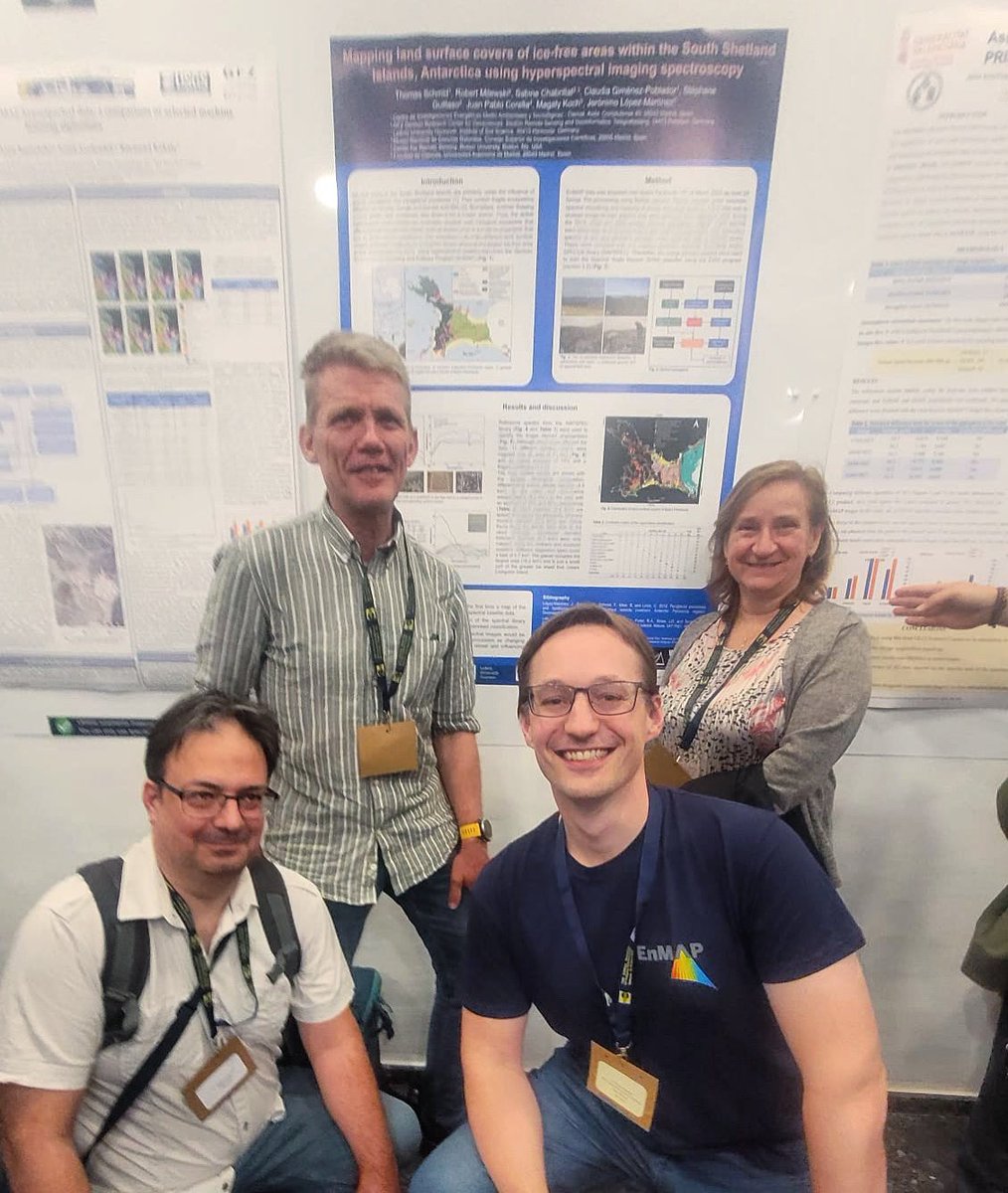 projectgeochem's tweet photo. The remote sensing team 🛰️ of GEOCHEM presenting at the 13th EARSeL Workshop on Imaging Spectroscopy in Valencia, Spain. 🇪🇸 @CIEMAT_OPI @GFZ_Potsdam #GEOCHEM #remotesensing #EARSel #antarctica #research https://t.co/v6qkQtB8N4