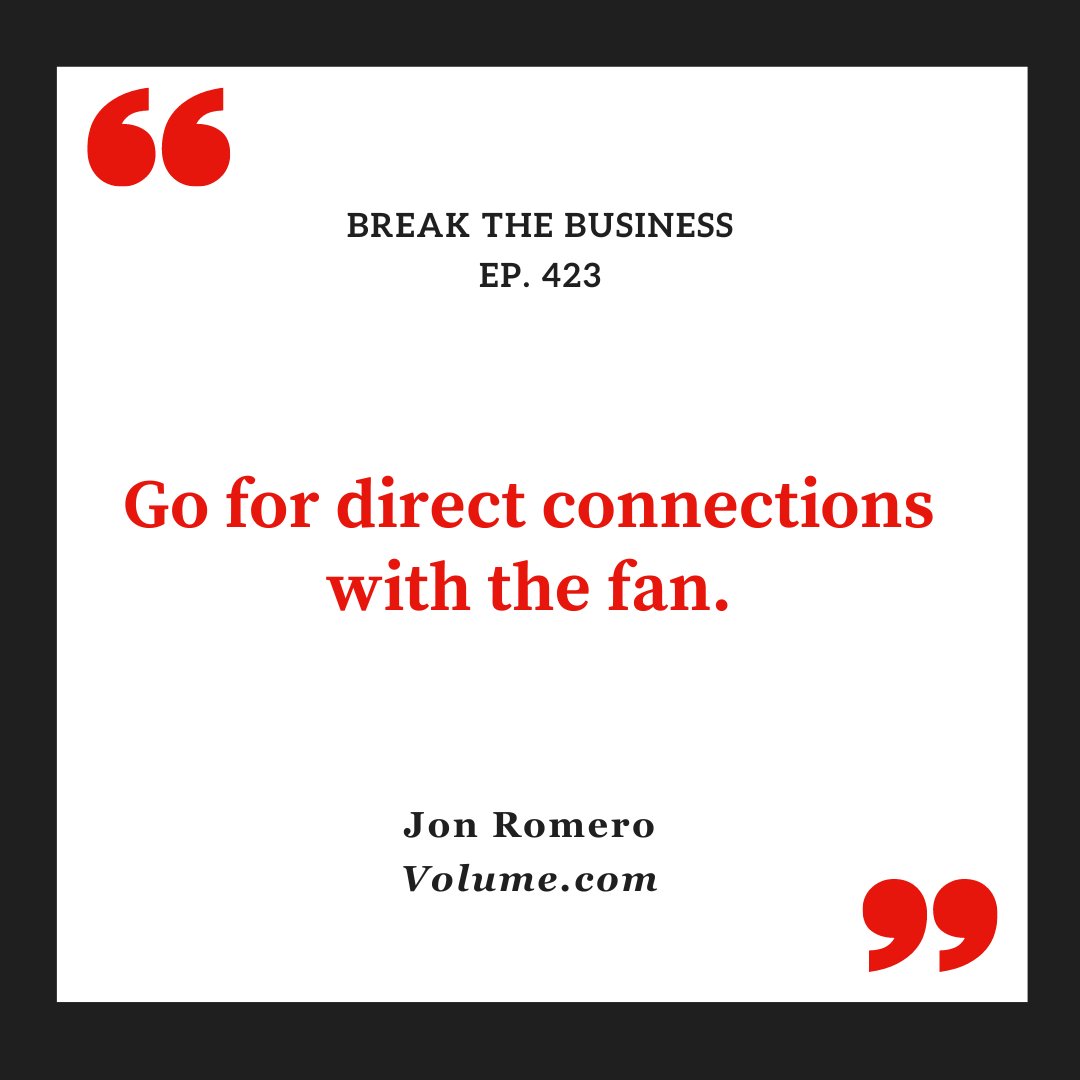 Great advice for indie creators from Jon Romero, Chief Marketing Officer of Volume.com (@GetOnVolume) ! #breakthebusiness #getonvolume