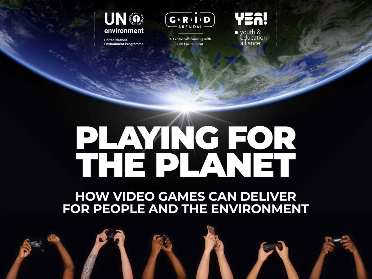 This next one is a great collaboration between @UNEP and @GRIDArendal 🌿 This published assessment presents a vision of how the video game industry, gamers, parents, policymakers and UN Environment can together ‘Play for the Planet’. 👉 thevideogamelibrary.org/book/playing-f…