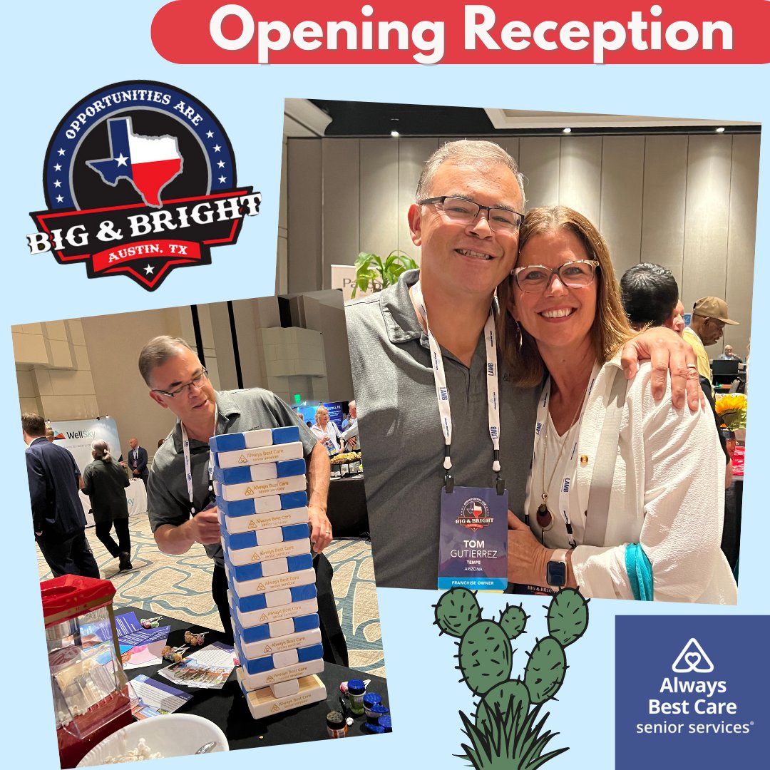 Always Best Care Tempe Owners, Tom & Jann'e Gutierrez, posed at the Always Best Care Conference Opening Reception! Cheers!

#BiggerAndBrighterInTexas #AlwaysBestCareConference #Austin #ATX #Conference #SeniorServices #IndustryNews