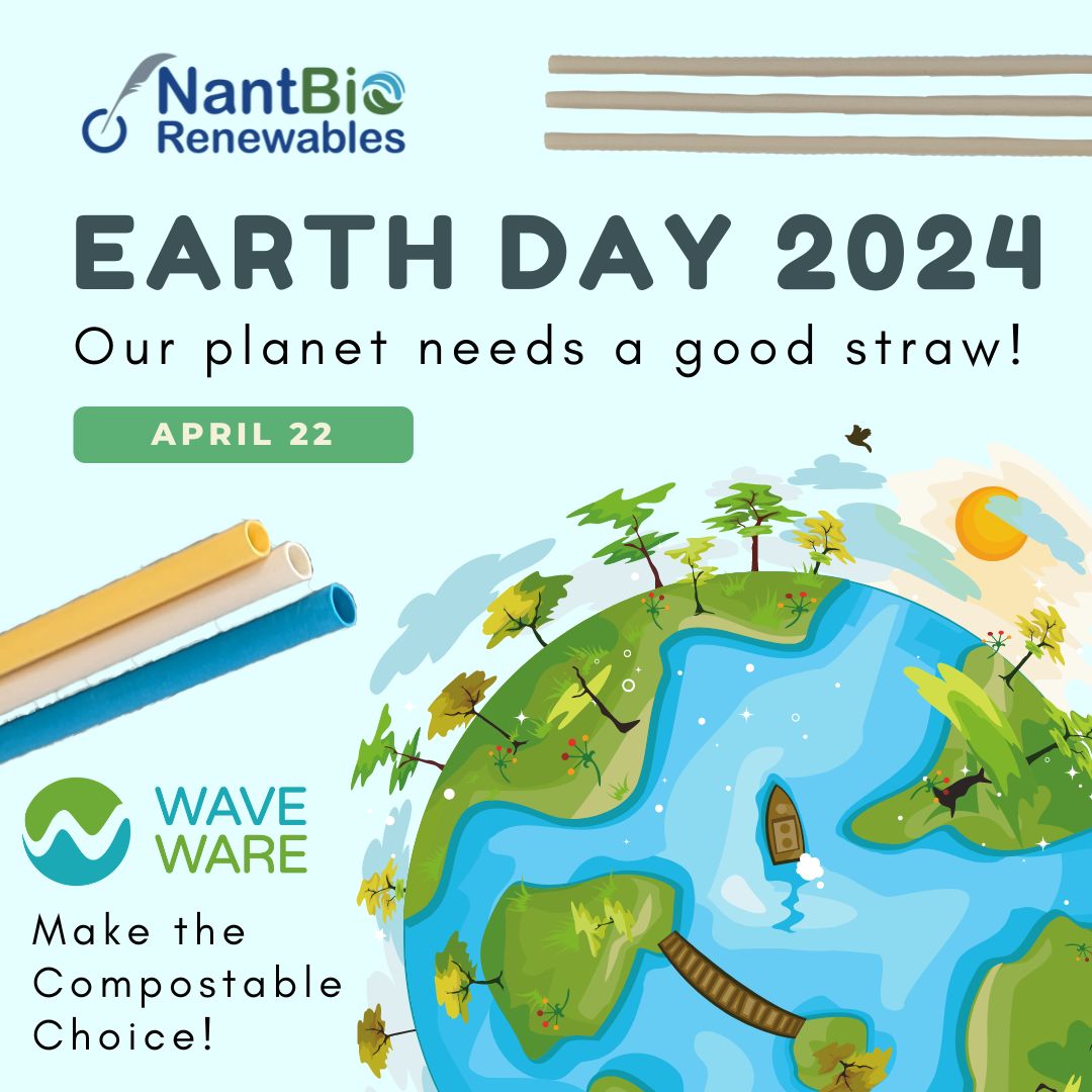 Our planet needs a good straw. One made with biofriendly materials. One with NO microplastics. Choose compostable #WaveWare straws. They're not paper OR plastic. They're made with #renewable & #sustainable materials. #bepartofthesolution #earthday #PlanetVsPlastics #EndPlastics