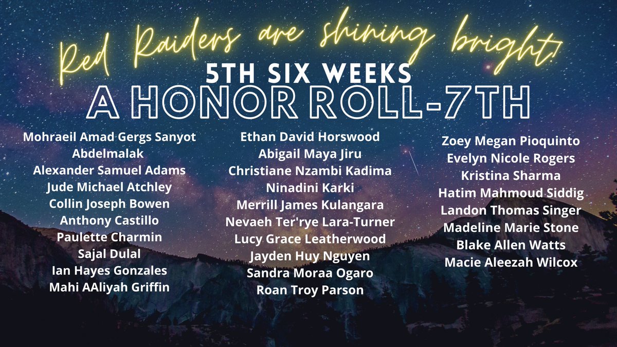Congratulations to all of HJH's A Honor Roll for the 5th six weeks. We are proud of you! #hurstisfirst