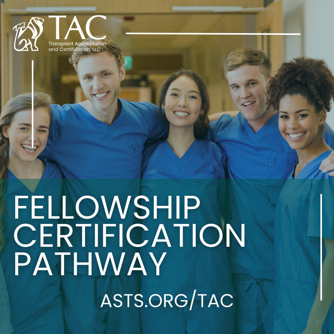 Applications for the TAC Fellowship Certification Pathway are OPEN! If you completed your TAC Accredited Fellowship Training between 2019-2022, apply for the certification pathway by May 15 to take the oral exam in Fall 2024! To learn more and apply, visit asts.org/TACC/Certifica…