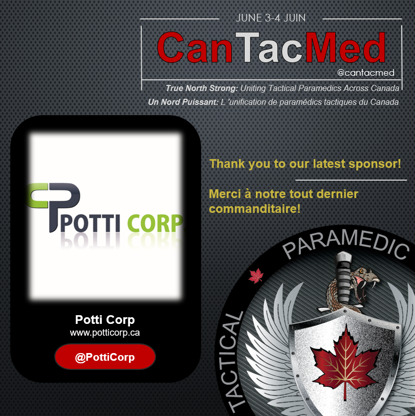 A warm welcome to @PottiCorp, our newest sponsor for CANTACMED! Thank you for your generous support in helping us make this conference a success. Your commitment to advancing tactical paramedicine is truly appreciated.