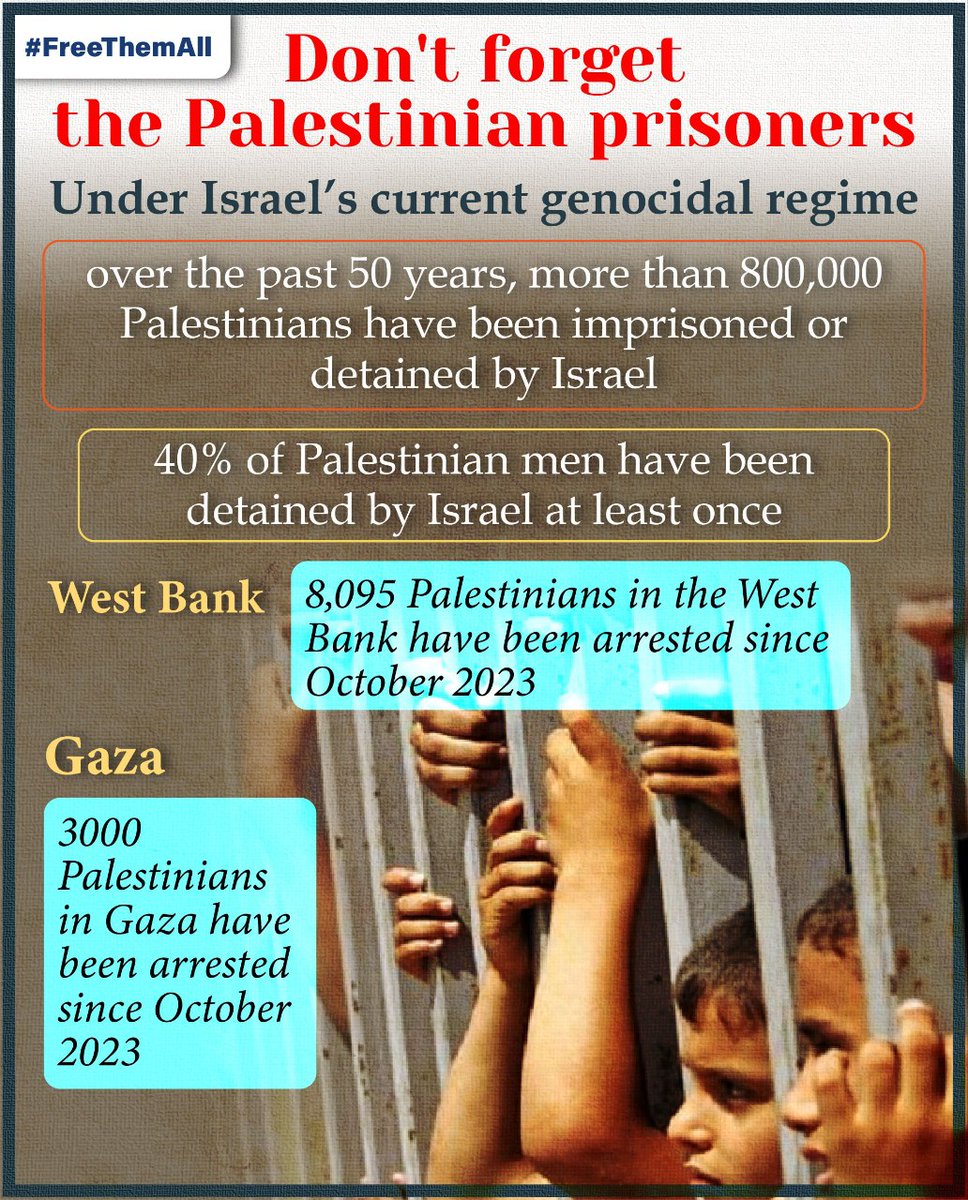 Do not forget the Palestinian prisoners #FreeThemAll #BDS #NoTechForApartheid #BDSMovement #GazaGenocide #MilitaryEmbargo