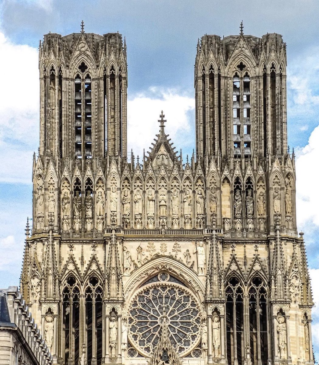 The Cathédrale Notre-Dame de Reims 13th-century cathedral in Reims one of the most important Gothic buildings in France.