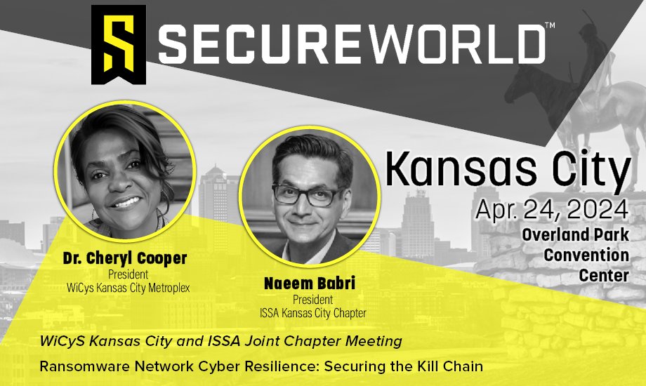 This Wednesday at SecureWorld Kansas City, WiCyS and ISSA KC chapters will host a presentation with Dr. Cheryl Cooper and Naeem Babri on enhancing ransomware resilience by focusing on the Cyber Kill Chain. See conference details and register now! hubs.li/Q02tHjgP0 #SWKC24